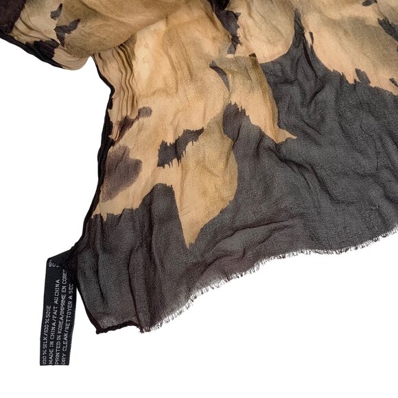 Lot of THREE Silk Scarves Ellen Tracy, Laura Ashley Purples And Beige - Picture 10 of 10